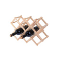 Display countertop home decor 10 bottles holder wooden wine rack